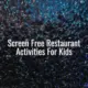 Screen free restaurant activities for kids - screen free restaurant activities